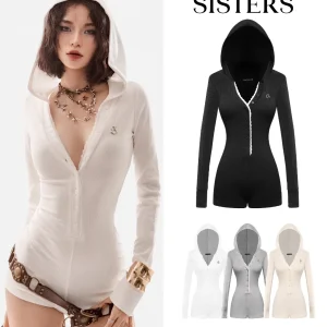Jumpsuit nữ tay dài có nón đội